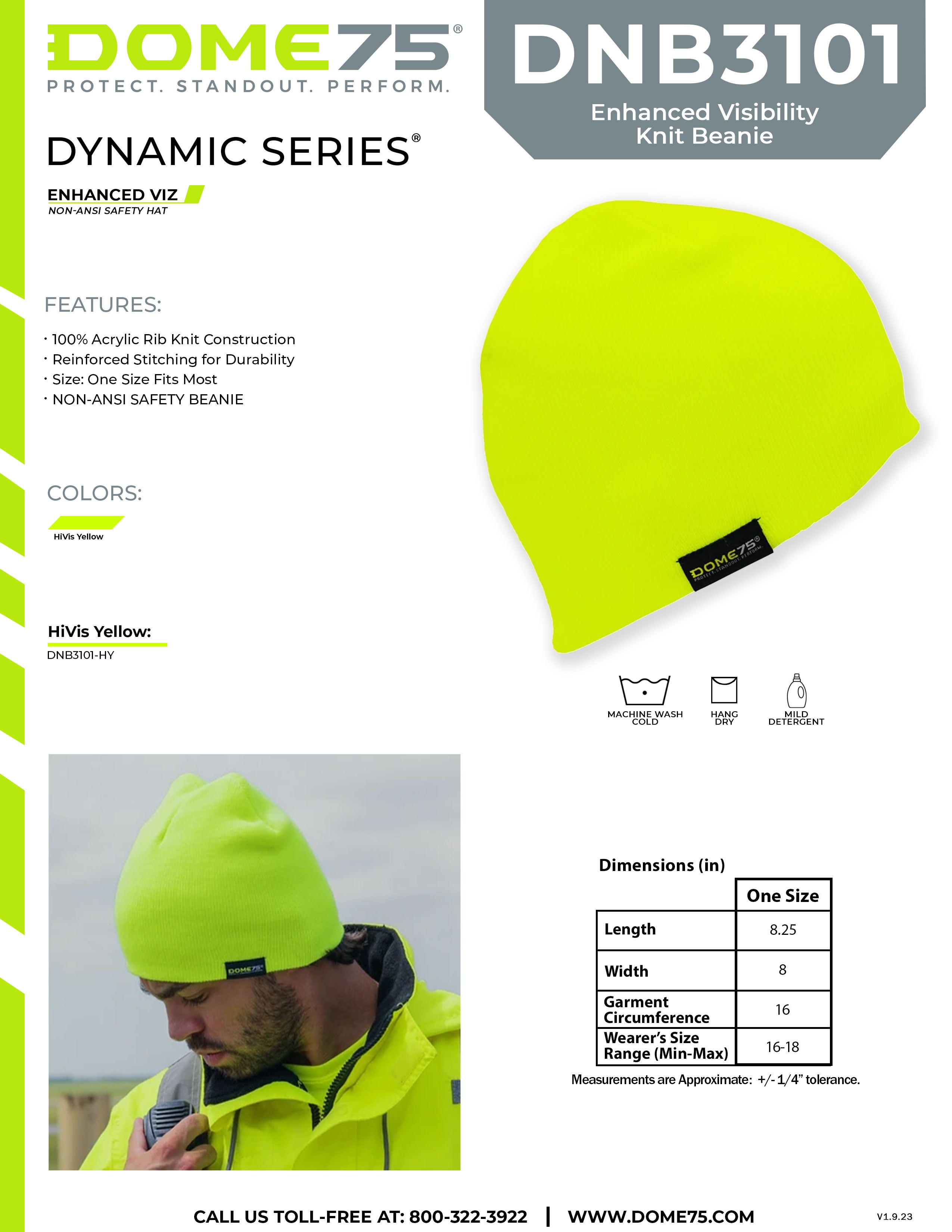 DOME75 DYNAMIC Series DNB3101 Knit Beanie