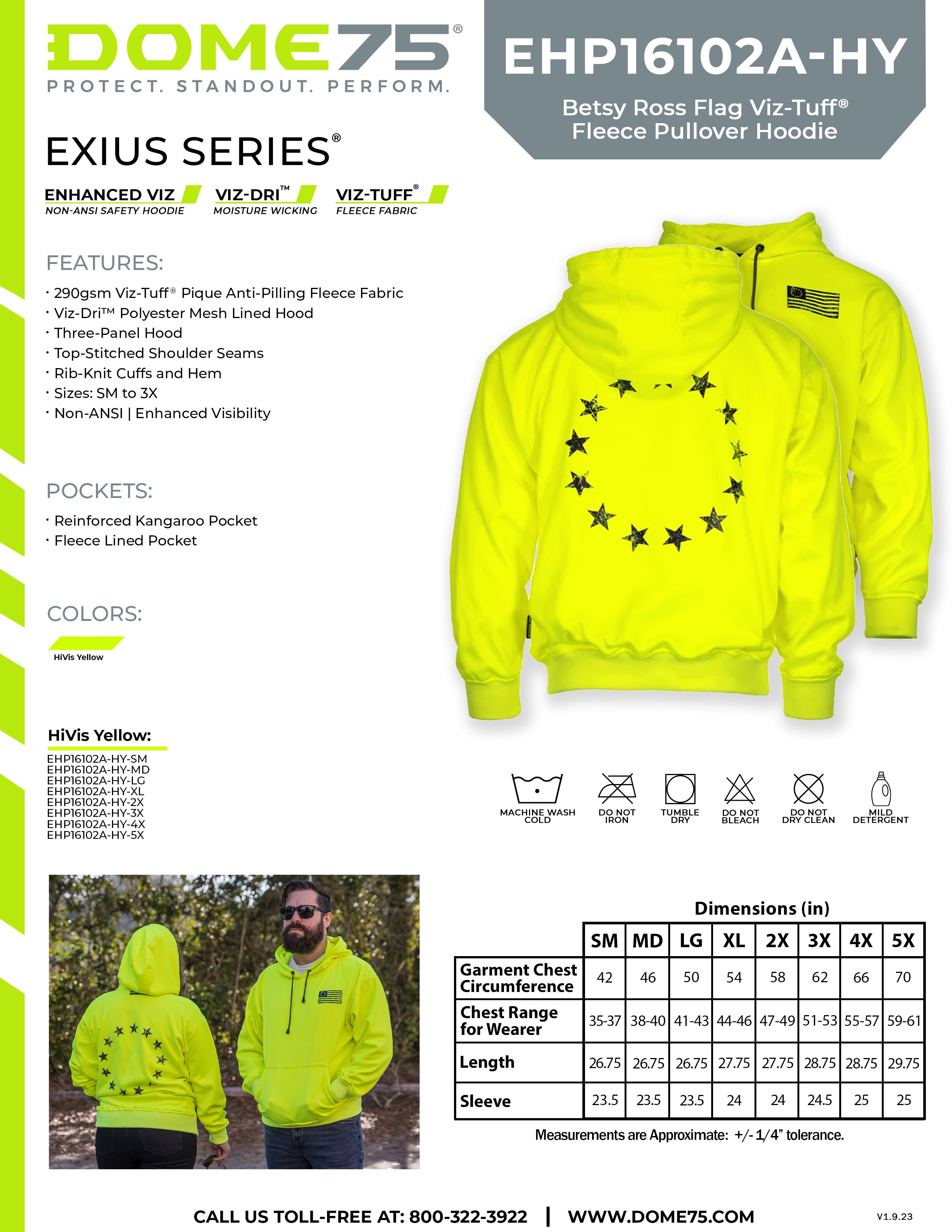 DOME75 EXIUS Series EHP16102A Betsy Ross Hoodie