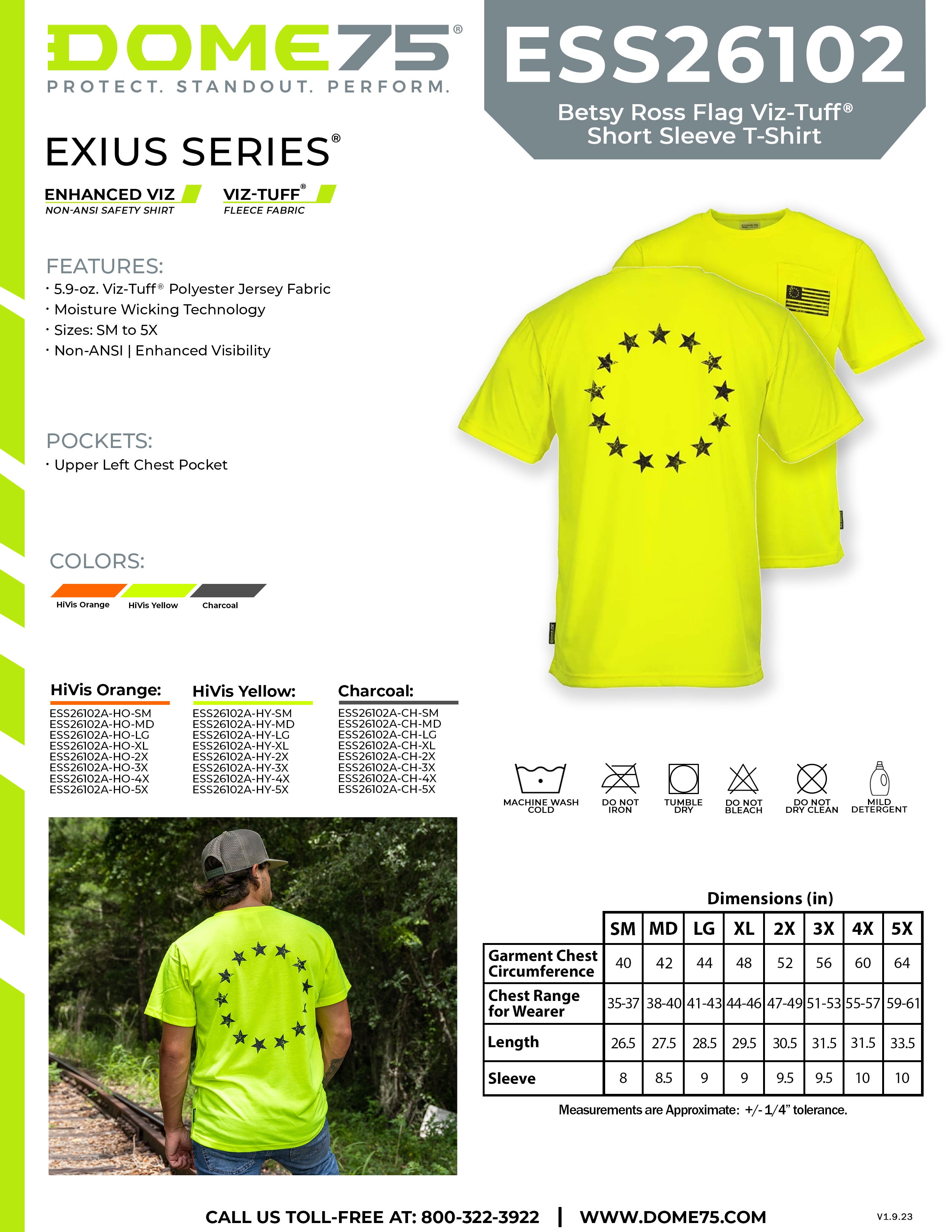 DOME75 EXIUS Series ESS26102A Betsy Ross T-Shirt