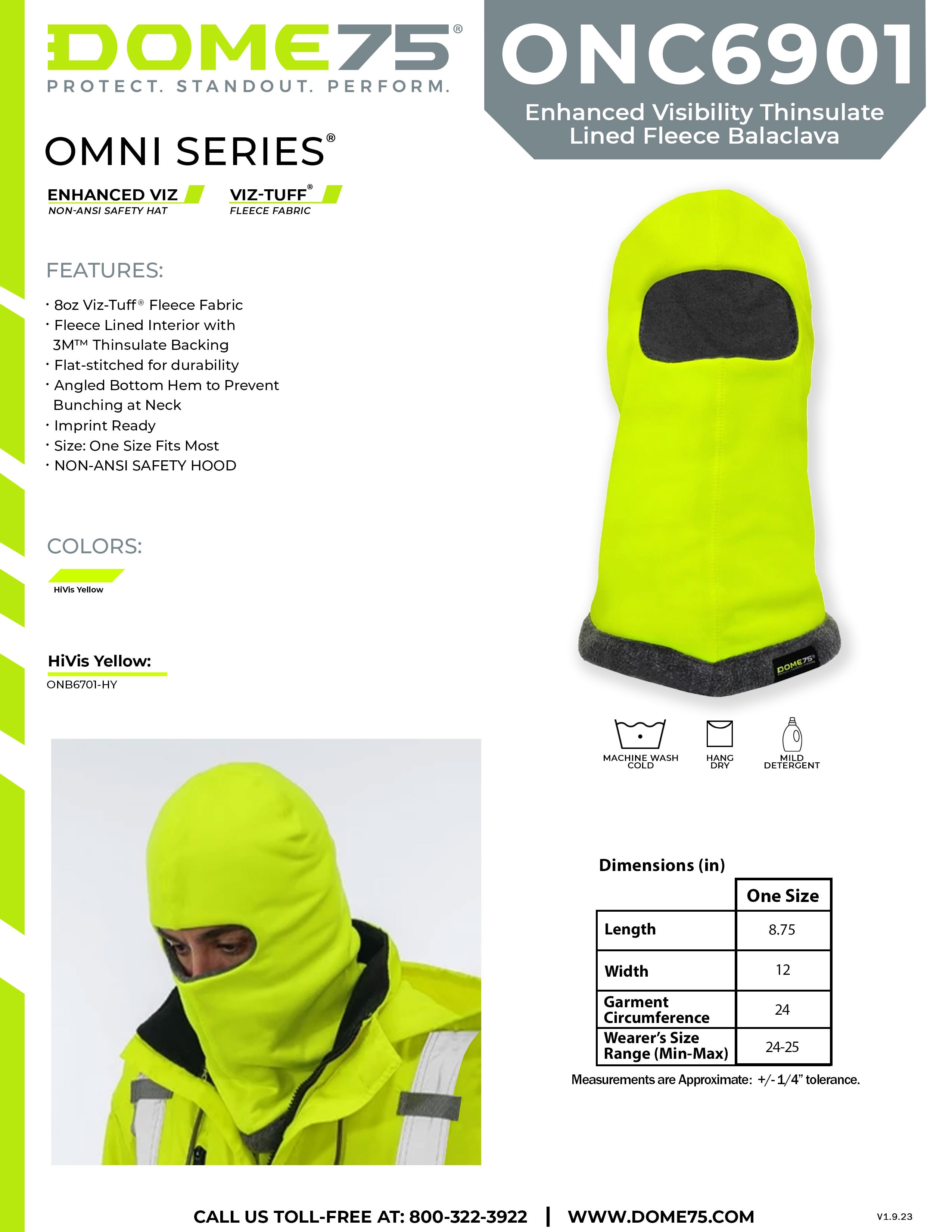 DOME75 OMNI Series ONC6901 Fleece Balaclava