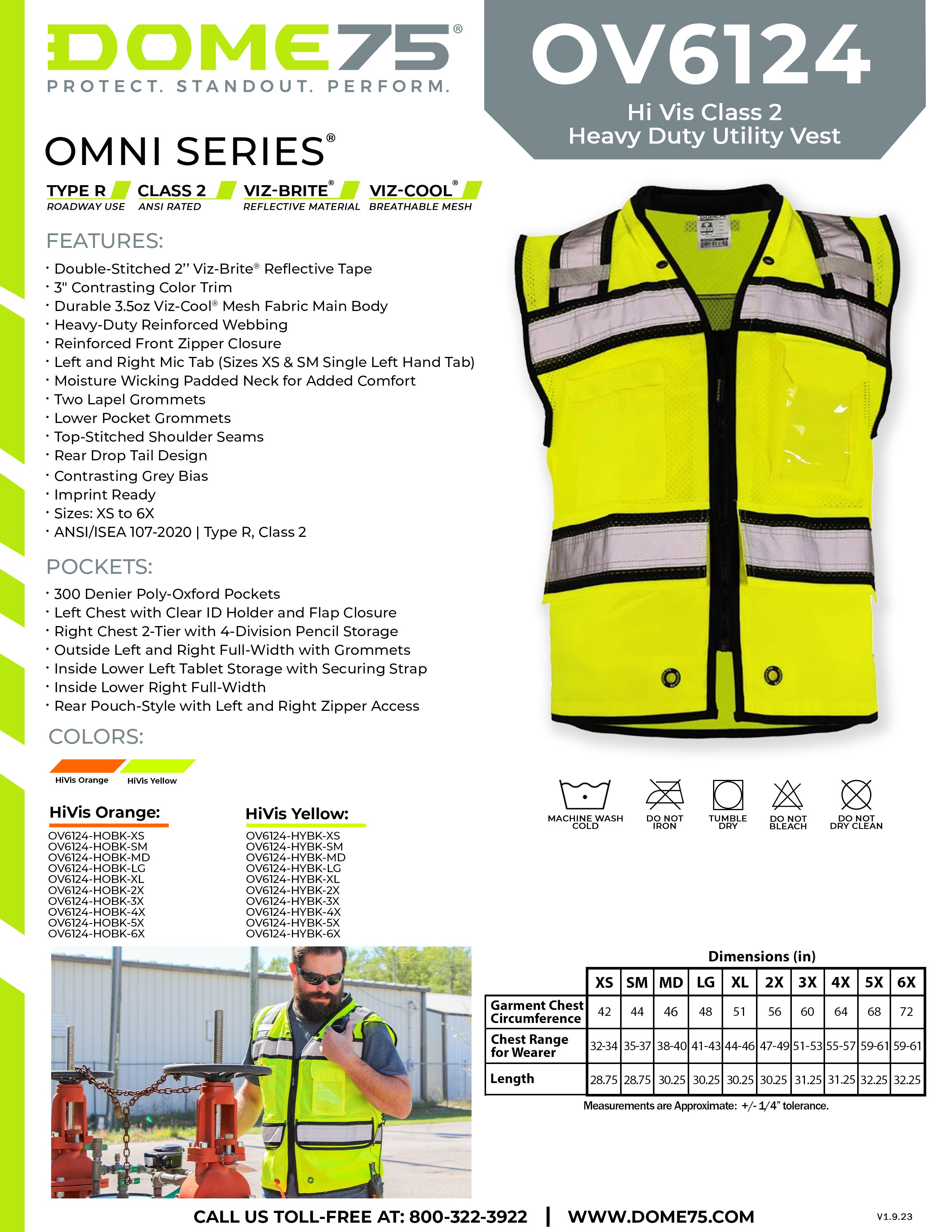 DOME75 OMNI Series OV6124 Safety Vest Sellsheet